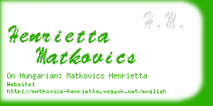 henrietta matkovics business card